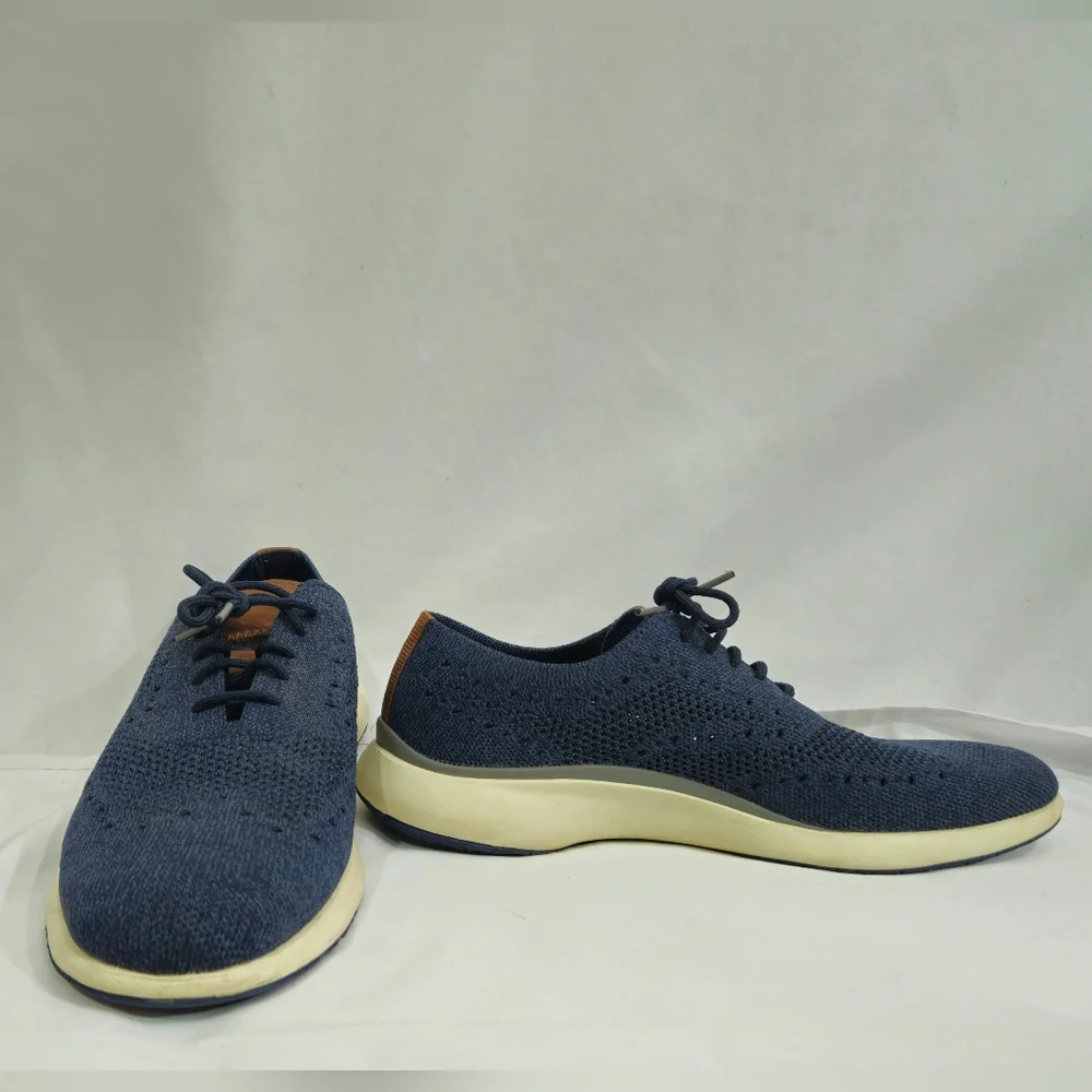 Cole Haan Grand Troy knit Oxford Derby blue shoes Mens size 8.5